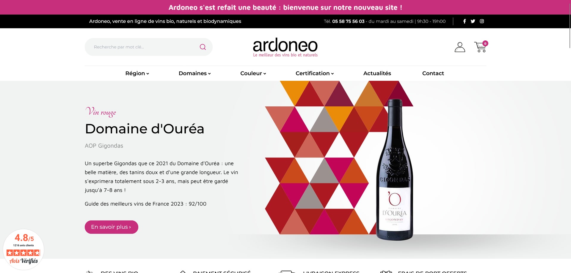 Intégration et développement de la boutique en ligne Ardoneo