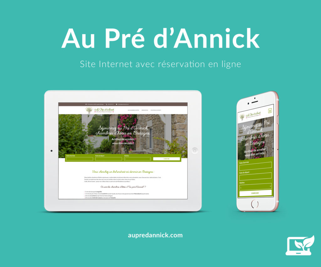 Site Internet avec réservation en ligne, aupredannick.com